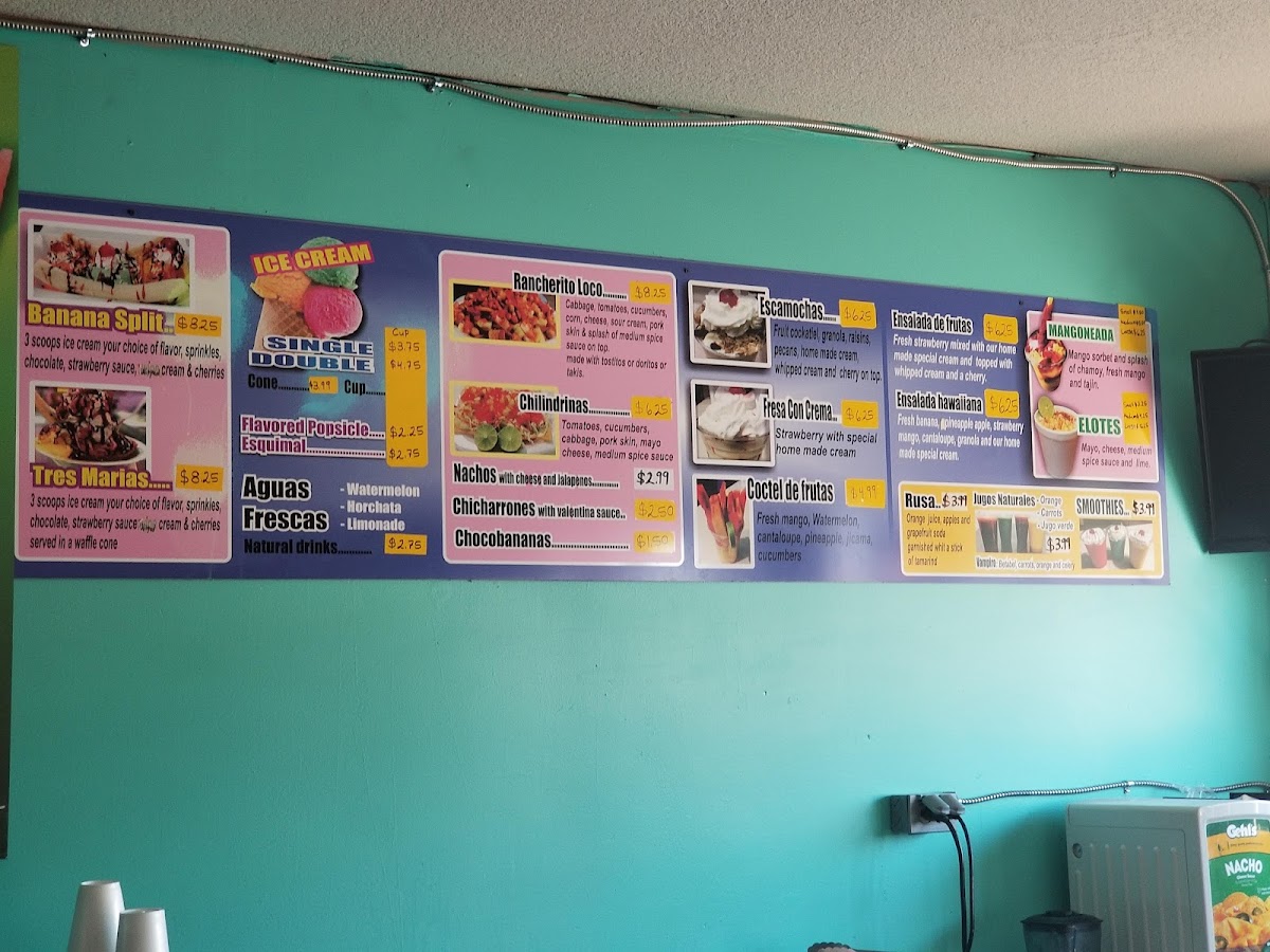 Menu Daisy's Mexican Burritos #1-9